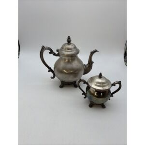 F.B. Rogers Silver co 1883 Tea Pot, Creamer, Sugar  Silver Plated #2352